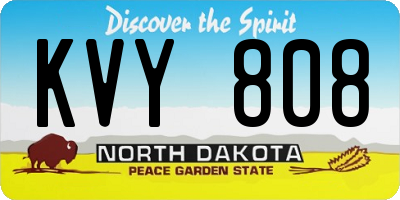 ND license plate KVY808