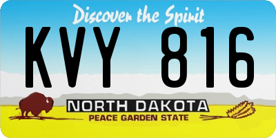 ND license plate KVY816