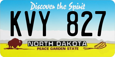 ND license plate KVY827