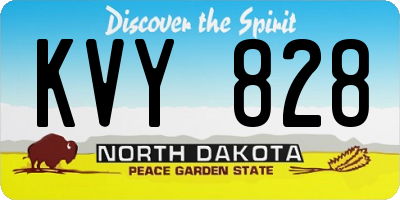 ND license plate KVY828