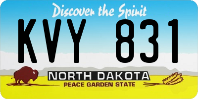 ND license plate KVY831