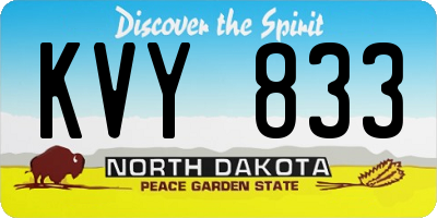 ND license plate KVY833