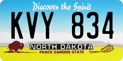 ND license plate KVY834