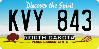 ND license plate KVY843