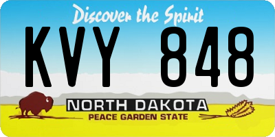 ND license plate KVY848
