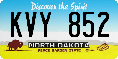 ND license plate KVY852
