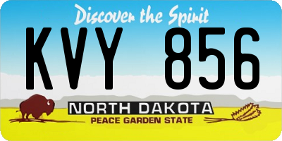 ND license plate KVY856