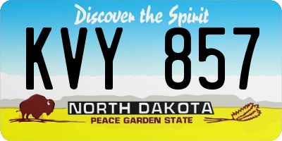 ND license plate KVY857