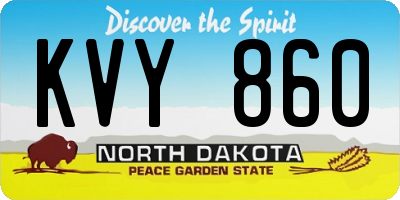ND license plate KVY860