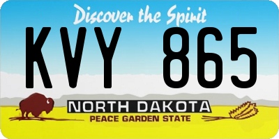 ND license plate KVY865
