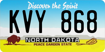 ND license plate KVY868