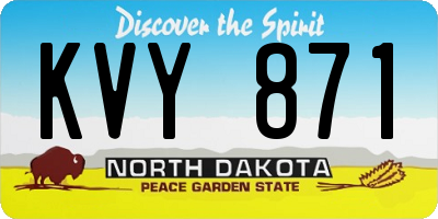 ND license plate KVY871