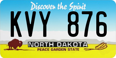 ND license plate KVY876