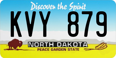 ND license plate KVY879