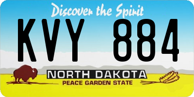 ND license plate KVY884