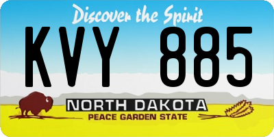 ND license plate KVY885