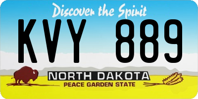 ND license plate KVY889