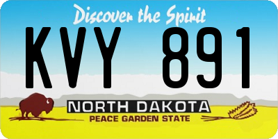 ND license plate KVY891