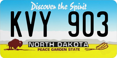 ND license plate KVY903
