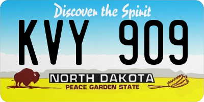 ND license plate KVY909