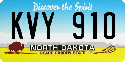 ND license plate KVY910
