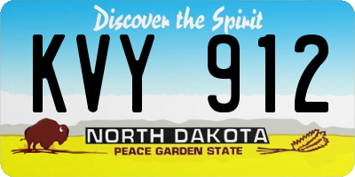 ND license plate KVY912