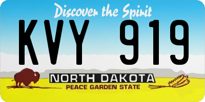 ND license plate KVY919