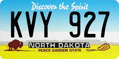 ND license plate KVY927