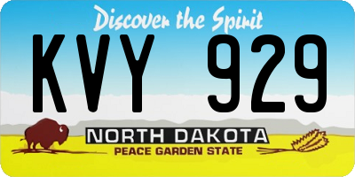 ND license plate KVY929