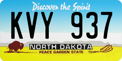 ND license plate KVY937