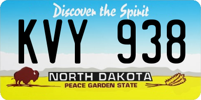 ND license plate KVY938