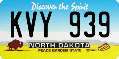 ND license plate KVY939