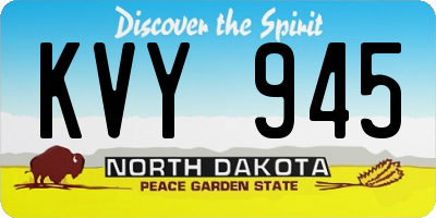 ND license plate KVY945