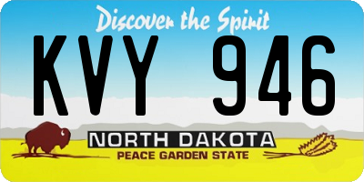 ND license plate KVY946