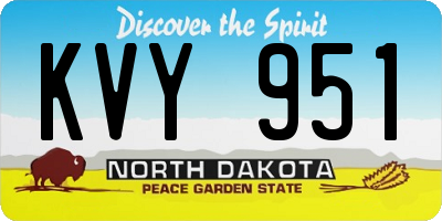 ND license plate KVY951