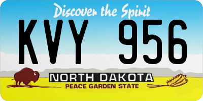 ND license plate KVY956
