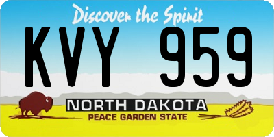 ND license plate KVY959