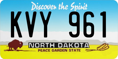 ND license plate KVY961