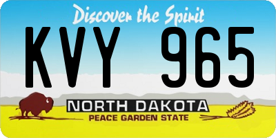 ND license plate KVY965