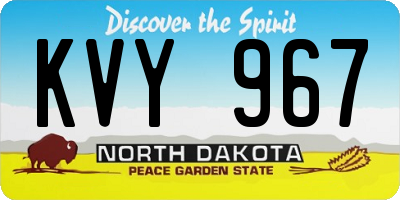 ND license plate KVY967