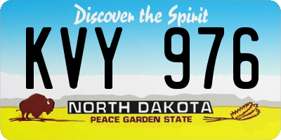 ND license plate KVY976
