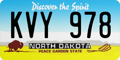 ND license plate KVY978