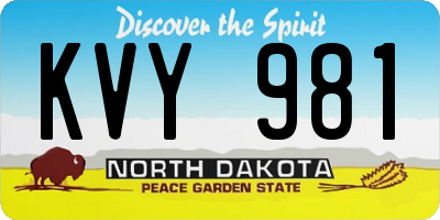 ND license plate KVY981