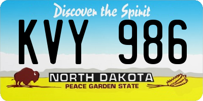 ND license plate KVY986