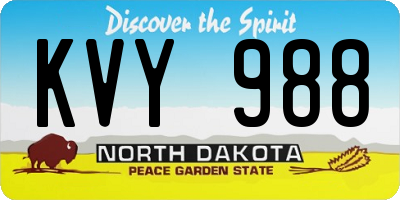 ND license plate KVY988