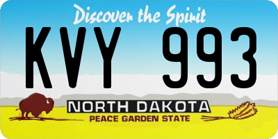ND license plate KVY993
