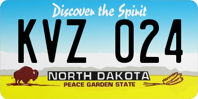 ND license plate KVZ024