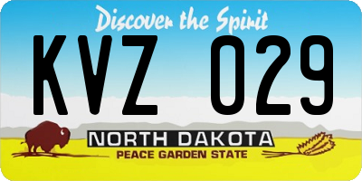 ND license plate KVZ029