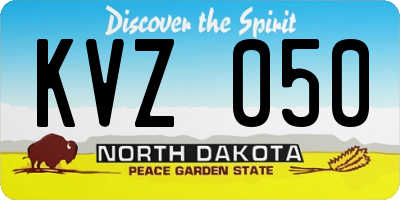 ND license plate KVZ050