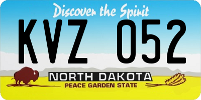 ND license plate KVZ052
